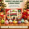 A box of Christmas squishy advent calendar featuring 24 themed fidget toys and holiday decorations.