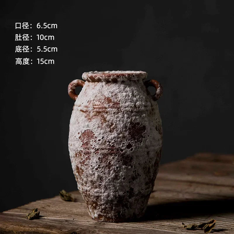Mottled Ceramic Flower Vase – Antique Style Home Decor