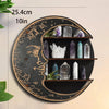 3-Tier Round Wooden Wall Shelf with Crystal Display