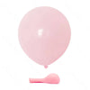 A single, round, light pink latex balloon is shown against a white background.