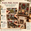 A kit for making Christmas 3D fabric poke art featuring a snowman and winter forest scene.