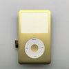 A gold-colored iPod with a blank white front faceplate and clickwheel assembly.