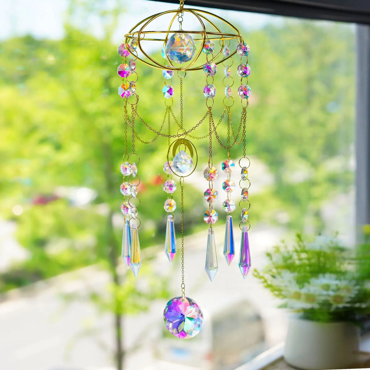 Crystal Prism Wind Chime Garland