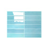 A rectangular sheet of light blue translucent self-adhesive tile stickers or wall decals.