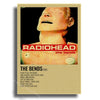 Album art for Radiohead's The Bends, featuring a close-up portrait of a person against a black background.