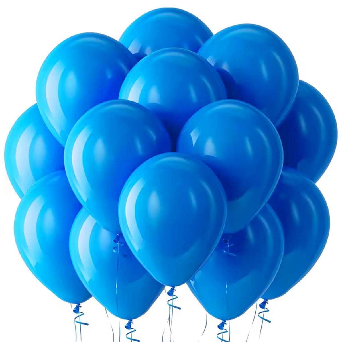 A bunch of pastel pink and blue latex balloons tied together for a party pack