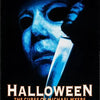 A dark, intense portrait of Michael Myers with a blue glow and a knife, featuring the title Halloween The Curse of Michael My