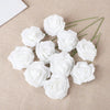 A collection of twenty white foam rose stems used for weddings and home decor