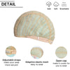 A light blue knitted short hair wig with adjustable straps and an open cap.