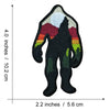An embroidered patch depicting the silhouette of Bigfoot against a mountainous background.