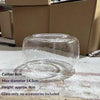 Clear glass decor vase with a wide mouth, measuring 8cm in caliber and 9cm high.