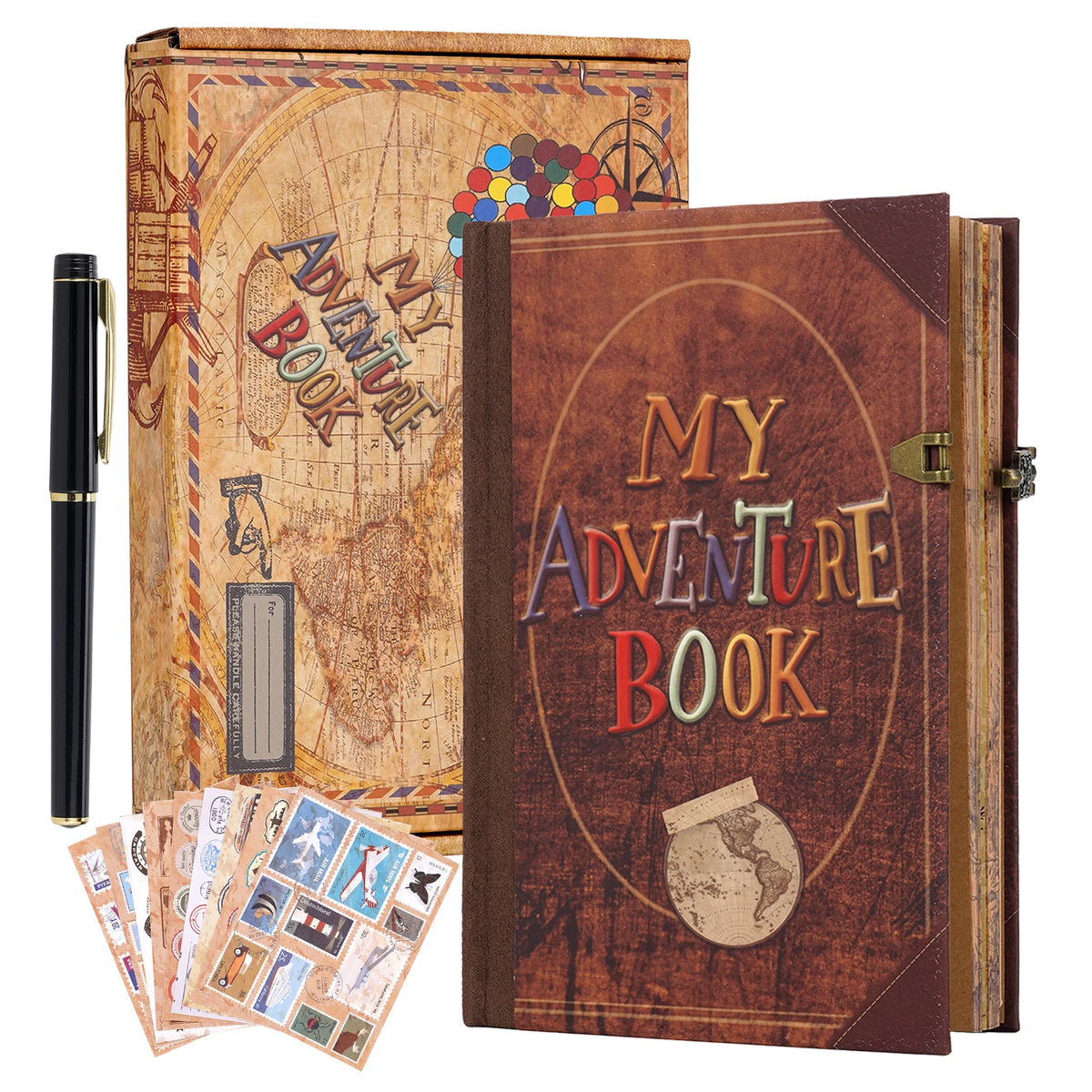 Retro Kraft Paper Adventure Photo Album with Up-Themed Accessories