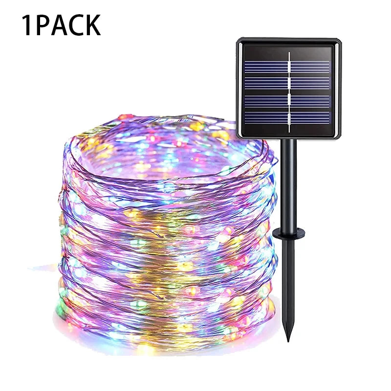 Solar-Powered Outdoor Festoon String Lights with Waterproof Garland Design