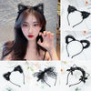 Lace Cat Ear Headband with Elegant Bow Details
