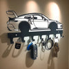 Industrial Wall-Mounted Key Holder with 7 Metal Hooks