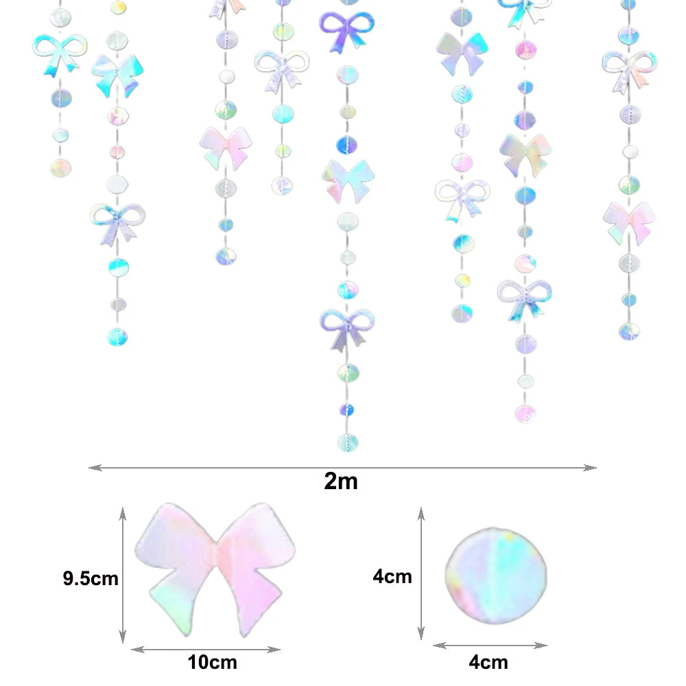 A set of pink bow cupcake toppers featuring various pastel colors and glitter accents.
