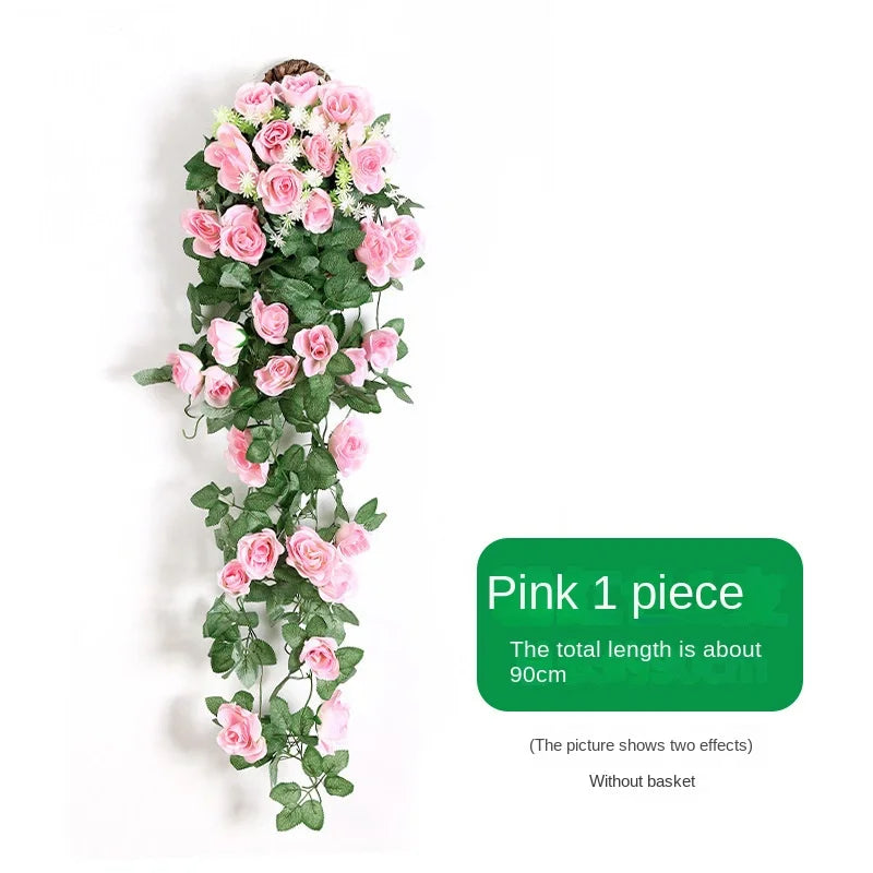 Silk Rose Hanging Vine - Faux Flower Garland for Home Décor