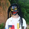 Mechanical Clown Dreadlock Mask with Punk Rivet Detailing
