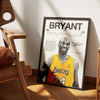 A framed canvas wall art poster featuring a portrait of Bryant with the text BRYANT and 24.