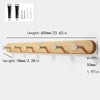 Solid beech wood wall hook rack with four wooden hooks shown in a horizontal view.