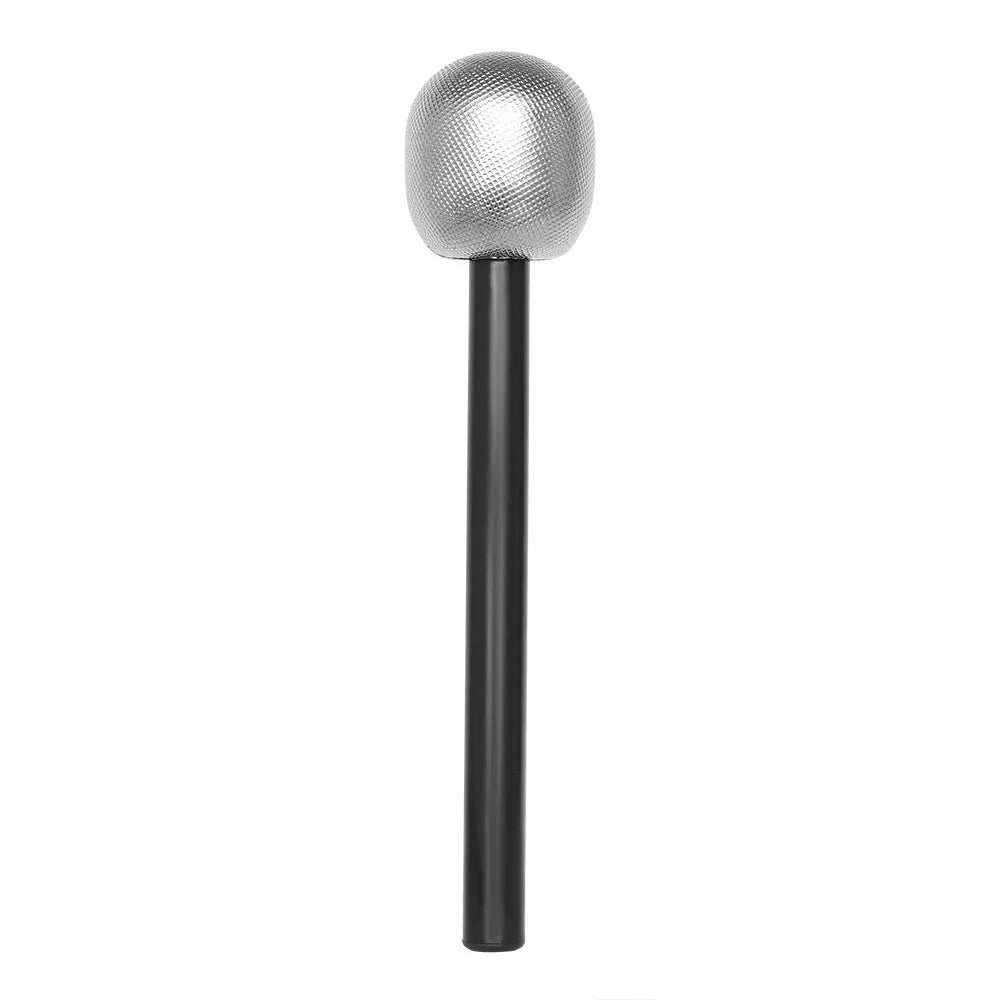 Silver disco hat with a black stick and spherical top