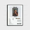 Album cover art for Blond by Frank Ocean displayed on a canvas wall art print.