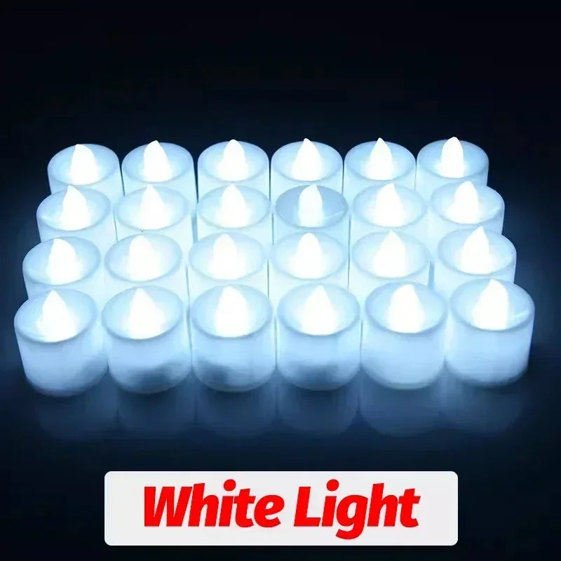 Flameless LED Tealight Candles with Warm Glow