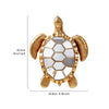 Golden sea turtle resin wall decor mirror with textured shell and golden accents