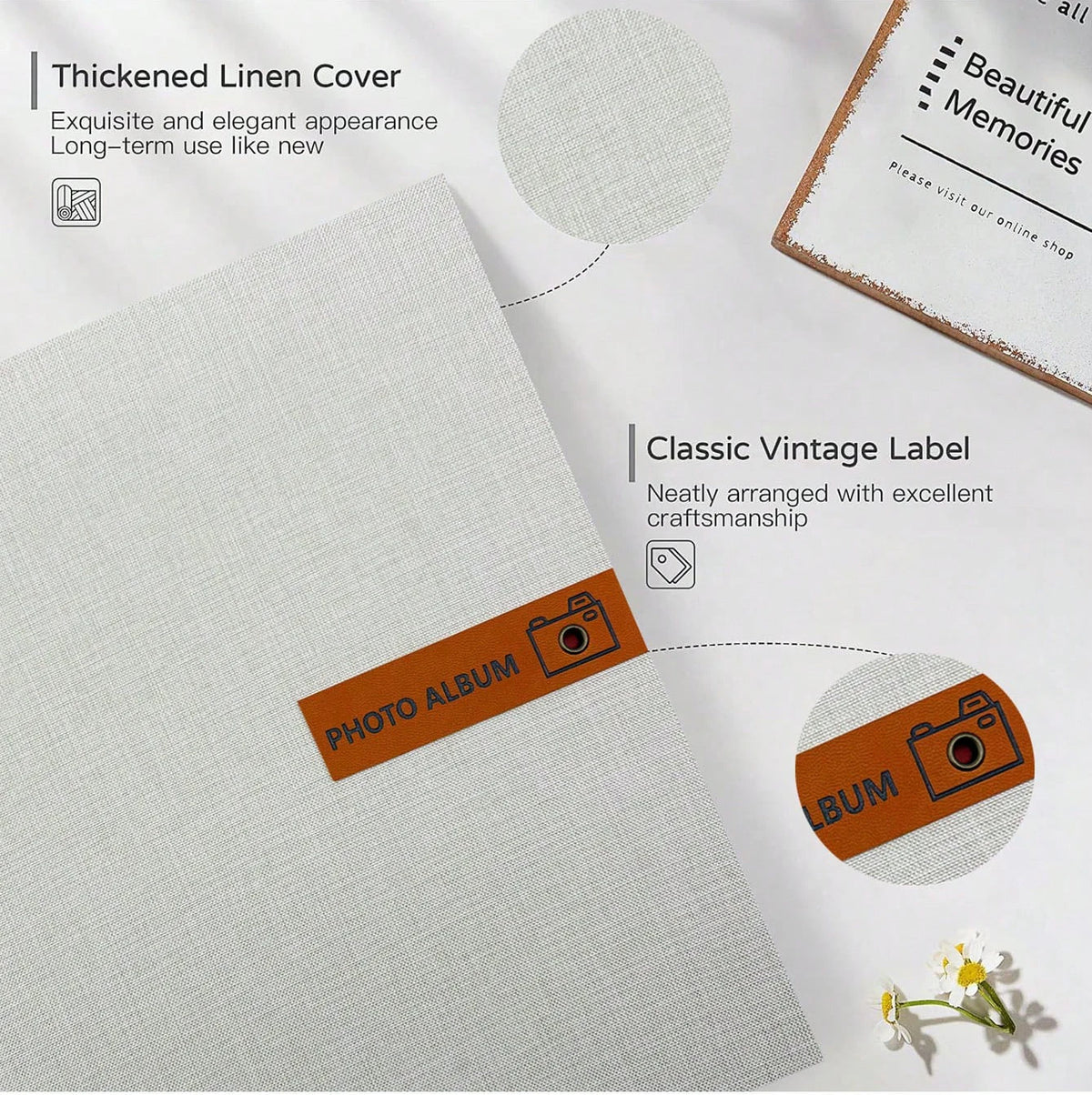 Linen Self-Adhesive Photo Album for Memories and Gifting