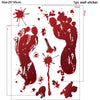 Halloween Bloodstain Sticker Set with Handprints, Footprints & Skulls