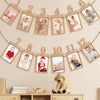 A decorative banner featuring photos of a baby across twelve months for a first birthday growth record.