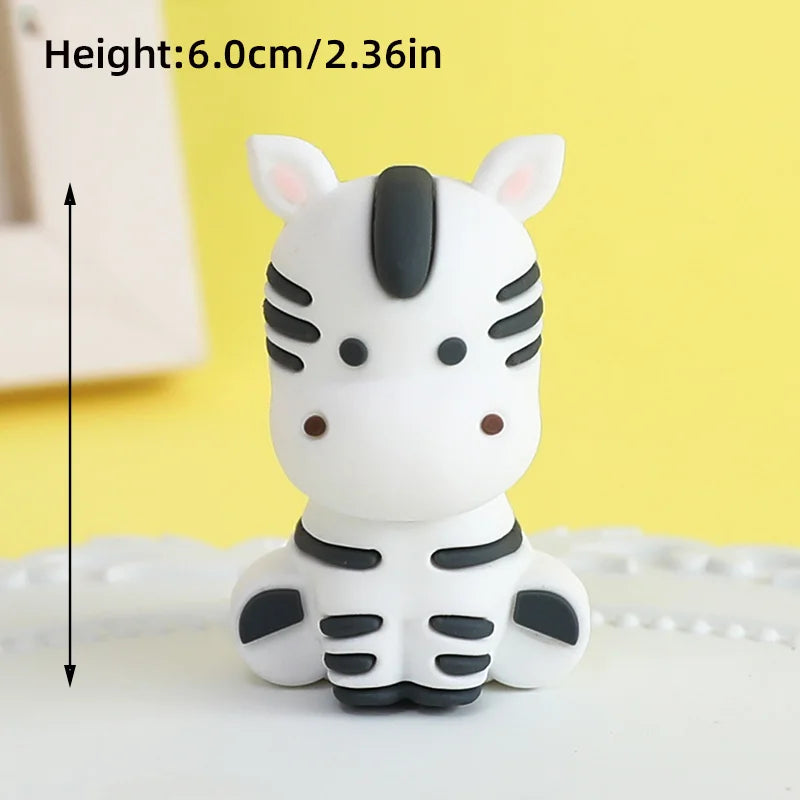 White tiger-themed cake topper with black stripes and ears for birthday parties