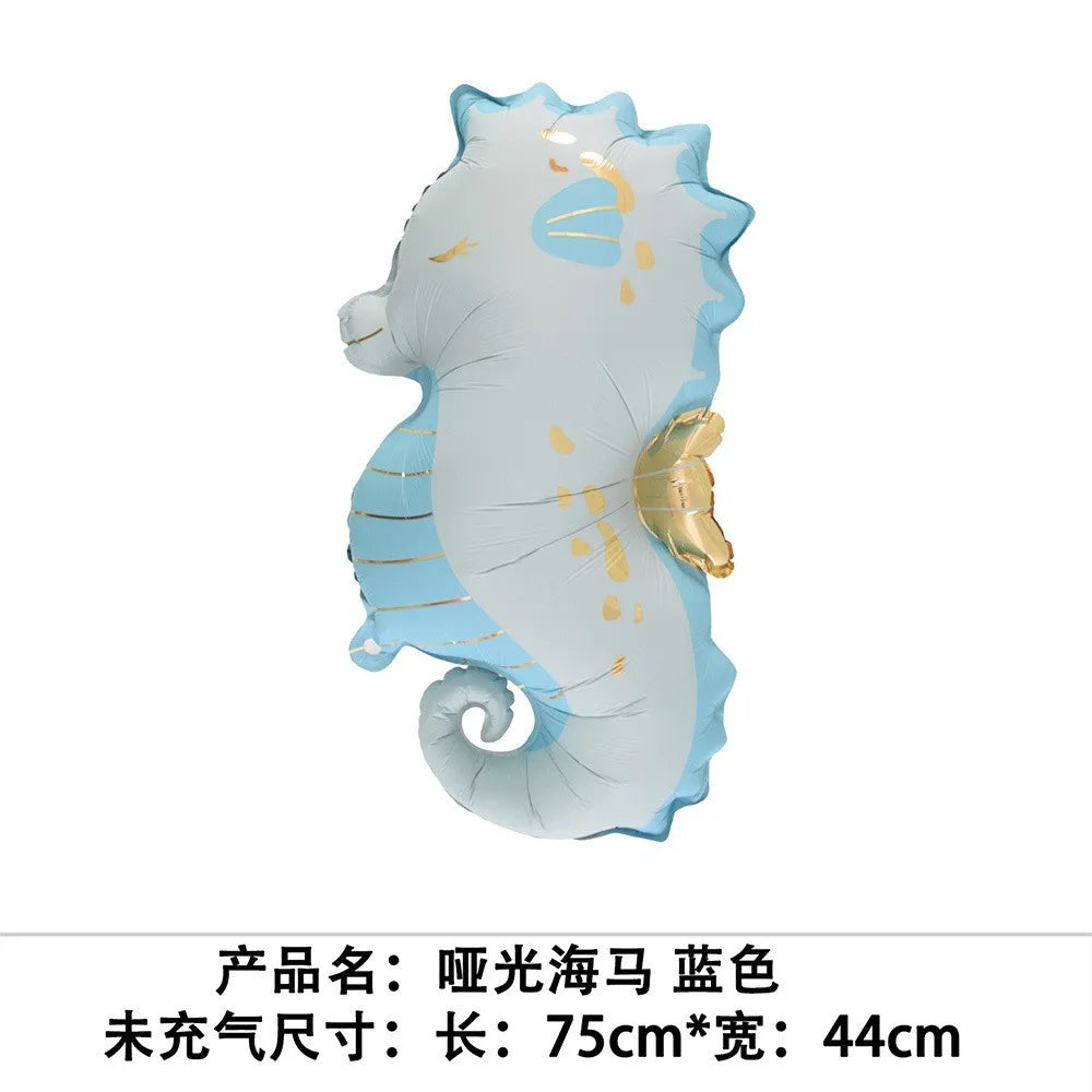 Ocean-Themed Foil Balloon Set with Starfish, Shells & Jellyfish