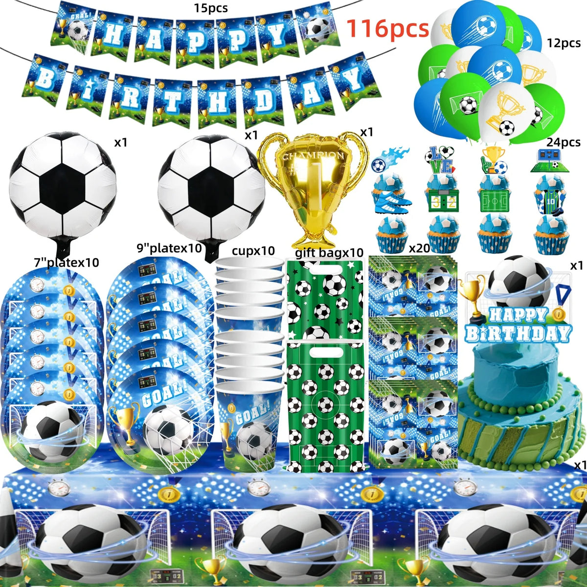 Soccer Birthday Party Decoration Kit