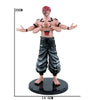 A figurine of a male anime character with red hair and facial markings, wearing dark pants and displaying his hands.