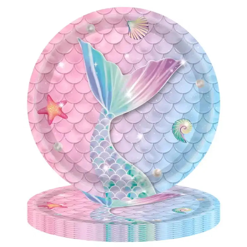 Purple Mermaid Birthday Party Supplies Kit for Girls