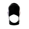 Black gothic faux leather hood mask with blindfold