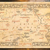 Vintage retro world map canvas wall art depicting a stylized map of East Farthing and Bridgefields