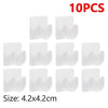 Ten white adjustable self-adhesive curtain rod brackets for walls, measuring 4.2x4.2cm each.