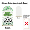 Single sided arch cover design featuring a happy birthday message and soccer ball motif for a party backdrop