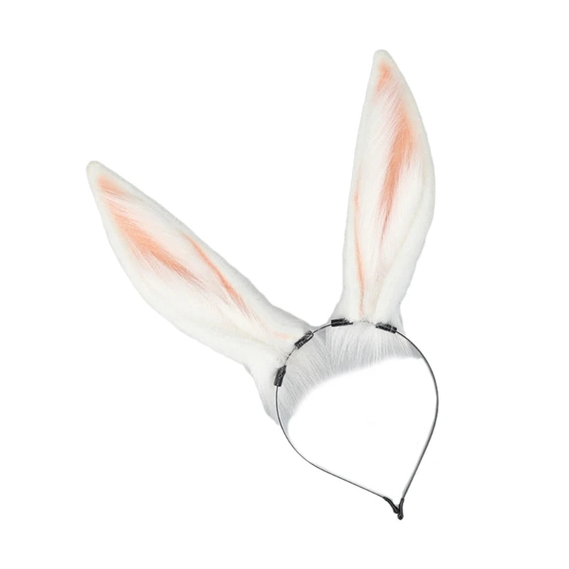 White and orange faux fox ears headband for cosplay or themed parties