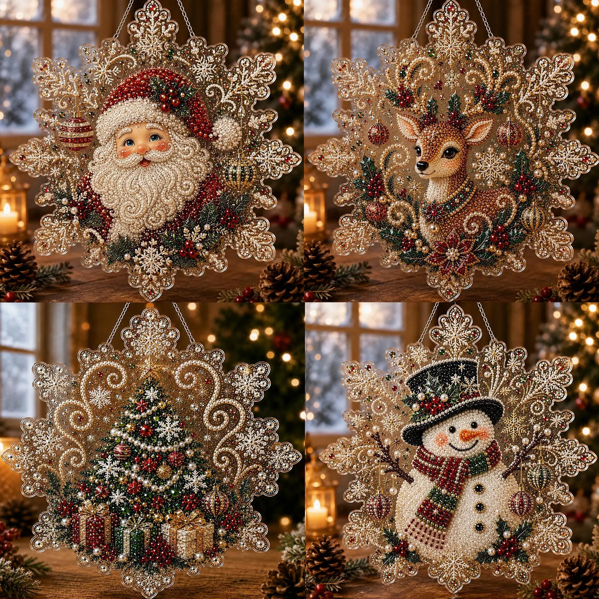 Santa Claus Pearl Diamond Painting Kit – Festive DIY Craft for Adults