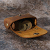 Genuine Leather Coin Purse with Secure Hasp Closure