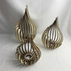 Handcrafted wooden lotus candle holder with vertical fluted design in a light wood tone.
