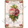 Vintage lavender sunflower metal sign featuring floral text and decorative elements.