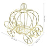 Golden pumpkin carriage candy box for weddings and parties, a decorative wire basket.