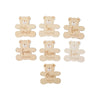 A set of wooden baby milestone cards featuring bear designs for months one through six.