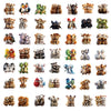 A collection of 50 assorted animal sticker designs featuring various cute and fierce animals for kids and teens