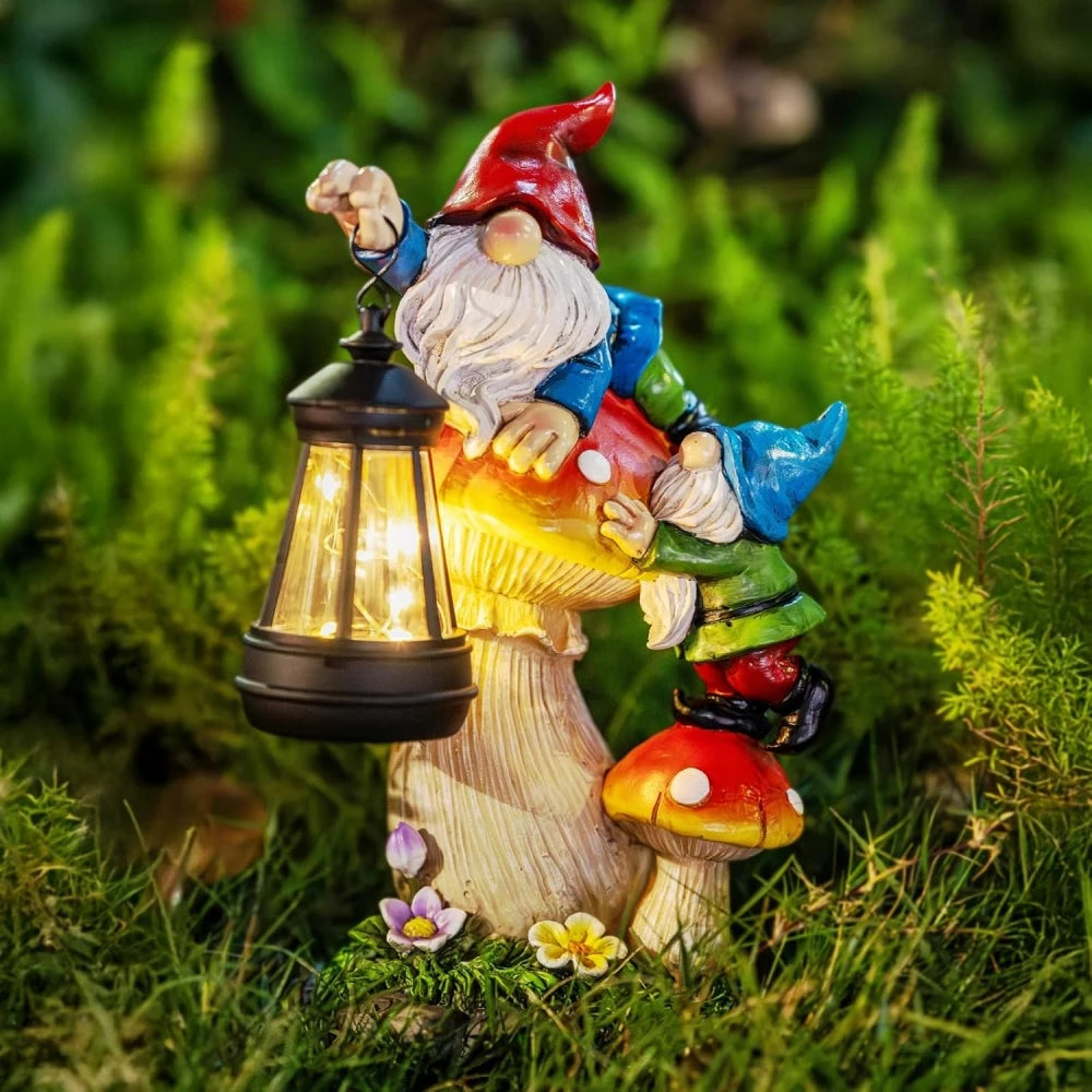 Solar-Powered Gnome Statue Light for Garden & Patio