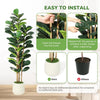 Artificial Fiddle Leaf Fig tree in a white pot with leaves inserted into the trunk